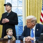 X Æ A-12 in oval office with Musk and Trump