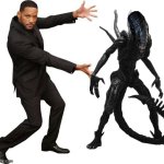 A xenomorph | image tagged in tada will smith,xenomorph,alien vs predator | made w/ Imgflip meme maker