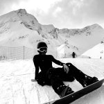 Taking a moment on Mount Hood.