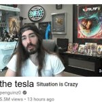 unknown man | the tesla | image tagged in x situation is crazy,car,flatearth,flat earth | made w/ Imgflip meme maker