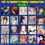 top 20 favorite female charascters volume 3
