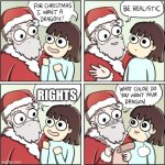 sexism explained | RIGHTS | image tagged in for christmas i want a dragon | made w/ Imgflip meme maker