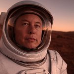 Elon Musk spacesuit on Mars