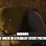 y tho? | NOBODY:
THE ROCK IN LITERALLY EVERY PICTURE | image tagged in gifs,shrek,lol so funny,the rock driving,meme man,memes | made w/ Imgflip video-to-gif maker