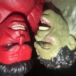 Hulk, hugging red Hulk