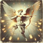 Ancient God of love Eros shooting people with his arrows