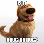 Is it Dug, or Doug | IS IT; DOUG, OR DUG? | image tagged in dug | made w/ Imgflip meme maker