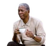 Morgan Freeman with tea
