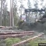 Kind machine puts tree back into place GIF Template