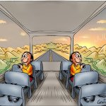 2 Happy Guys on the Bus