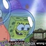 Sorry I don't speak wrong opinion