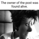 The owner of the post was found alive meme