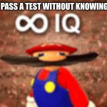 Infinite IQ | ME WHEN I PASS A TEST WITHOUT KNOWING ANYTHING | image tagged in infinite iq | made w/ Imgflip meme maker