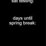 days until sat & spring break template