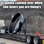 I just wanted a snack | Grandma coming over when 
she hears you are hungry | image tagged in gifs,grandma,eating,coming over,pan | made w/ Imgflip video-to-gif maker