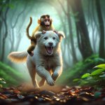 monkey riding dog template