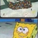 Sponge Bob hype crowd house meme