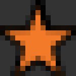 low quality orange star