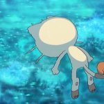 meowth floating facedown in the pool