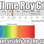 Call me Roy G Biv meme