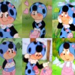 Cococinel (Cocomiel)1992: Babicinel (Babimiel) | image tagged in cococinel,babicinel,babimiel,blue ladybug,pink retro cartoon kawaii 80s | made w/ Imgflip meme maker