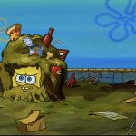 Spongebob Covered in Trash