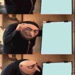 grus plan but there are only three panels meme