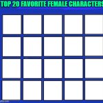 top 20 favorite female characters