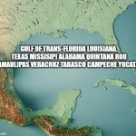 Agreeable? | GULF OF TRANS-FLORIDA LOUISIANA, TEXAS MISSISIPI ALABAMA QUINTANA ROO TAMAULIPAS VERACRUZ TABASCO CAMPECHE YUCATAN | image tagged in gulf of what,funny,gulf of america | made w/ Imgflip meme maker