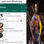 if zari was in whatsapp V1 meme