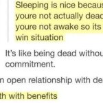 Sleep. (Humour.)