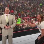 Triple H laughing at Vince McMahon