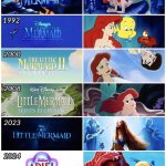 little mermaid over the years meme