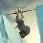 Scrat holding two continents together