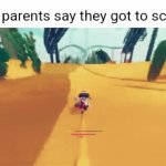 The footage is from Haste: Broken Worlds btw | How parents say they got to school: | image tagged in gifs,memes,funny,relatable,video games,school | made w/ Imgflip video-to-gif maker