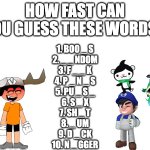 how fast can you guess these words? meme