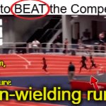 Caught On Camera! VA runner used a weapon against a High School opponent! | 1 Way to BEAT the Competition! Concussion, 
possible 
skull fracture; Baton-wielding runner | image tagged in gifs,who would win,who does that,anger issues,not a fair fight,wrong | made w/ Imgflip video-to-gif maker