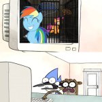 Regular Show - Mordecai & Rigby Surprised. | image tagged in regular show - mordecai rigby surprised | made w/ Imgflip meme maker