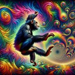 Chimpanzee doing a backflip