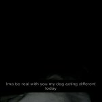 Ima be real with you my dog acting different today meme