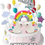 Birthday | 6 MONTHS OLD | image tagged in birthday | made w/ Imgflip meme maker