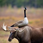 The goose on the moose