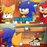 Oscar’s Best Animated Film | WILD ROBOT; WALLACE AND GROMIT; INSIDE OUT 2; FLOW | image tagged in team sonic eggman dance,oscars,movies,disney,wallace and gromit,animation | made w/ Imgflip meme maker