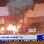 Tesla burning dealership GIF Template