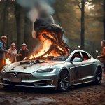 Burning Tesla