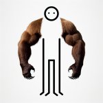 A stick figure with bear arms