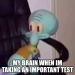 AHHHHH SQUIDWARD ON A CHAIRRRR | MY BRAIN WHEN IM TAKING AN IMPORTANT TEST | image tagged in squidward on a chair | made w/ Imgflip meme maker