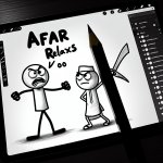 "afar relax oo" should be written at the bottom in angry form of