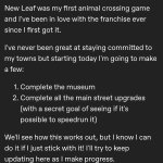 Animal Crossing Goals.