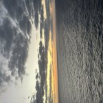 The sun meets the sea